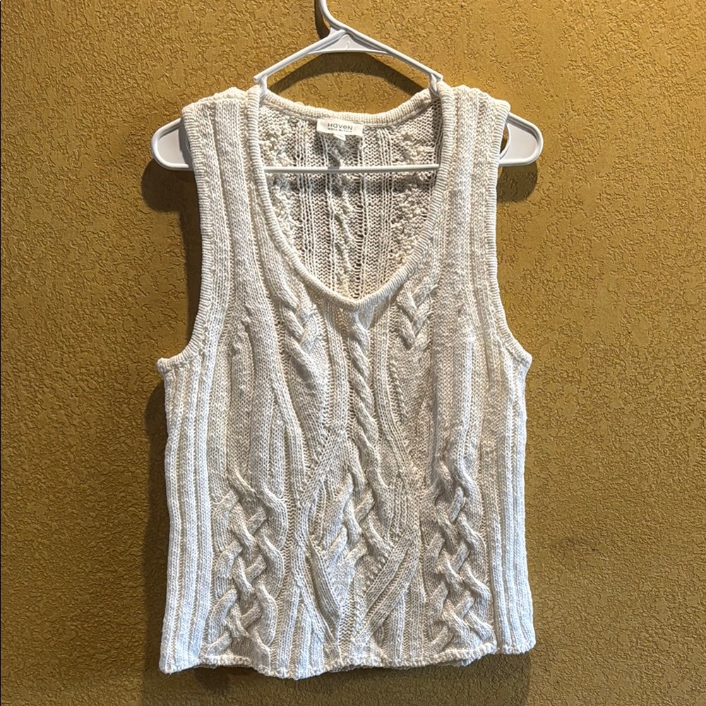 Elegant Knit Tank Top in White